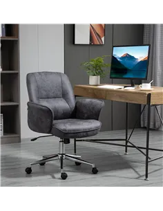 Vinsetto Swivel Computer Office Chair Mid Back Desk Chair for Home Study Bedroom,  Charcoal Grey 2