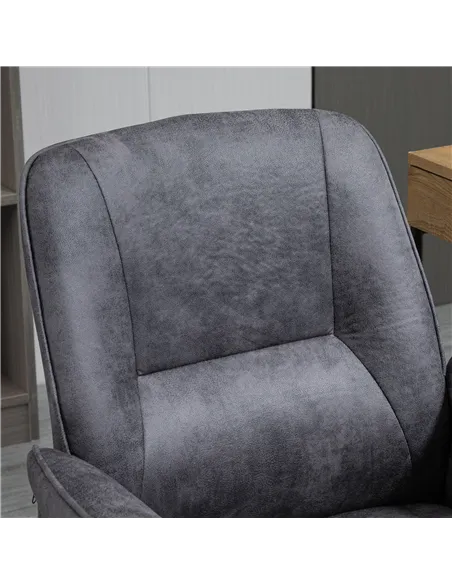 Vinsetto Swivel Computer Office Chair Mid Back Desk Chair for Home Study Bedroom,  Charcoal Grey