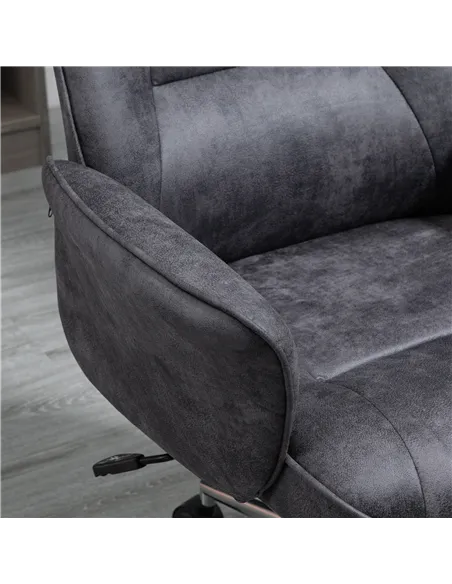Vinsetto Swivel Computer Office Chair Mid Back Desk Chair for Home Study Bedroom,  Charcoal Grey