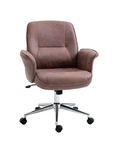 Vinsetto Office Chair, Desk Chair, Swivel Computer Chair with Armrest and Rolling Wheels for Home and Work, Red