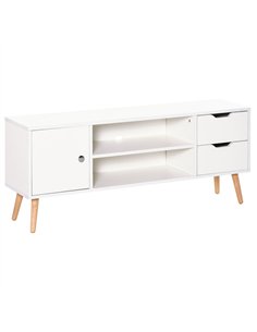 HOMCOM TV Stand for TVs up to 50", TV Console Cabinet with Open Storage Shelf and Drawers for Living Room, Entertainment Room an