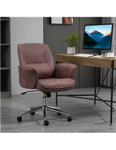 Vinsetto Office Chair, Desk Chair, Swivel Computer Chair with Armrest and Rolling Wheels for Home and Work, Red 2