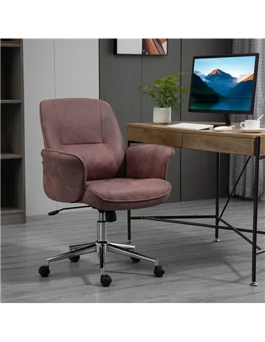 Vinsetto Office Chair, Desk Chair, Swivel Computer Chair with Armrest and Rolling Wheels for Home and Work, Red