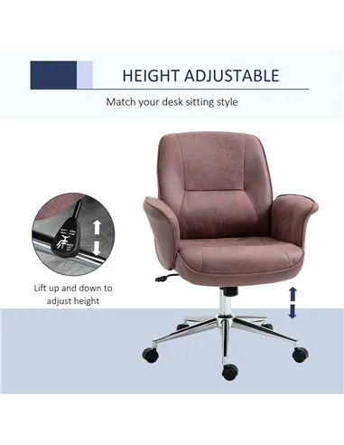 Vinsetto Office Chair, Desk Chair, Swivel Computer Chair with Armrest and Rolling Wheels for Home and Work, Red