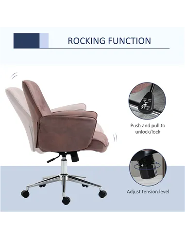 Vinsetto Office Chair, Desk Chair, Swivel Computer Chair with Armrest and Rolling Wheels for Home and Work, Red