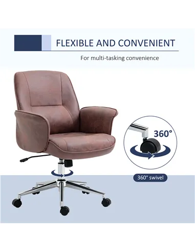 Vinsetto Office Chair, Desk Chair, Swivel Computer Chair with Armrest and Rolling Wheels for Home and Work, Red