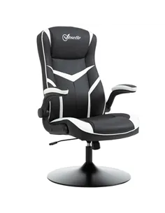 Vinsetto Gaming Chair Ergonomic Computer Chair with Adjustable Height Pedestal Base, Home Office Desk Chair PVC Leather Exclusiv