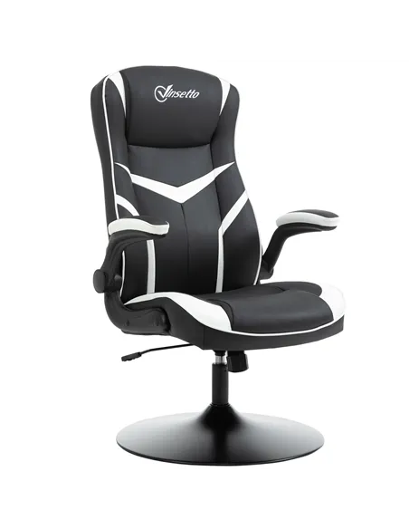 Vinsetto Gaming Chair Ergonomic Computer Chair with Adjustable Height Pedestal Base, Home Office Desk Chair PVC Leather Exclusiv