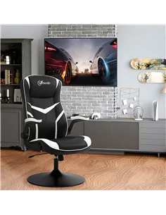 Vinsetto Gaming Chair Ergonomic Computer Chair with Adjustable Height Pedestal Base, Home Office Desk Chair PVC Leather Exclusiv 2
