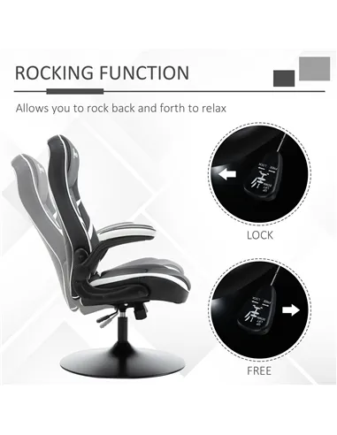 Vinsetto Gaming Chair Ergonomic Computer Chair with Adjustable Height Pedestal Base, Home Office Desk Chair PVC Leather Exclusiv