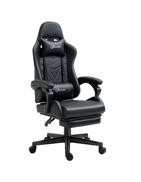 Vinsetto Computer Gaming Chair with Footrest, Video Gaming Chair for Adults with 130° Reclining Back, Desk Chair with Lumbar Sup