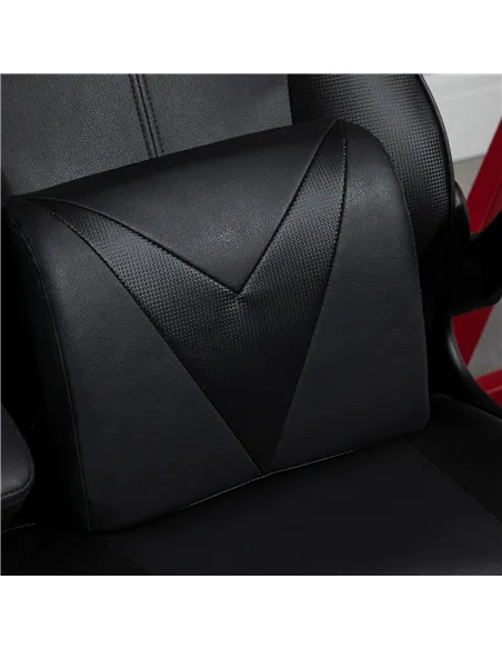 Vinsetto Video Game Chair with Lumbar Support, Racing Style Home Office Chair, Computer Chair with Swivel Base, Flip-up Armrest 