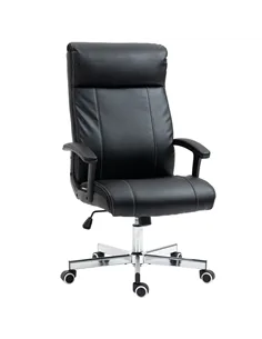 Vinsetto Massage Office Chair, PU Desk Chair with 6 Point Massage, High Back Computer Chair with Metal Legs, Thick Seat, Remote 