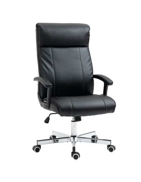 Vinsetto Massage Office Chair, PU Desk Chair with 6 Point Massage, High Back Computer Chair with Metal Legs, Thick Seat, Remote 