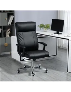 Vinsetto Massage Office Chair, PU Desk Chair with 6 Point Massage, High Back Computer Chair with Metal Legs, Thick Seat, Remote  2
