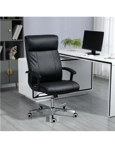 Vinsetto Massage Office Chair, PU Desk Chair with 6 Point Massage, High Back Computer Chair with Metal Legs, Thick Seat, Remote 