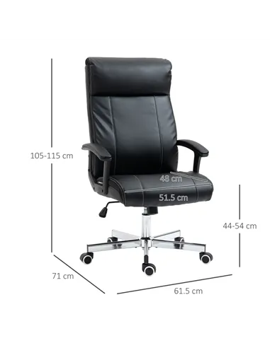 Vinsetto Massage Office Chair, PU Desk Chair with 6 Point Massage, High Back Computer Chair with Metal Legs, Thick Seat, Remote 