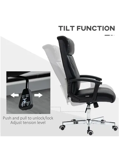 Vinsetto Massage Office Chair, PU Desk Chair with 6 Point Massage, High Back Computer Chair with Metal Legs, Thick Seat, Remote 