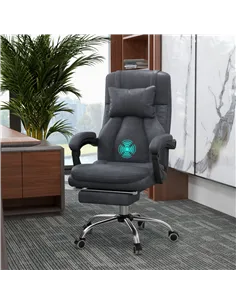 Vinsetto Office Chair with Lumbar Massage, 135° Reclining Computer Chair with Adjustable Headrest, Retractable Footrest, 10cm Do 2