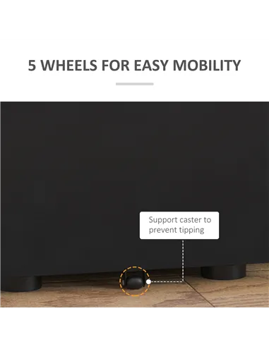 Vinsetto Lockable Cabinet, Rolling Filing Cabinet with 3 Drawers, Steel Office Drawer Unit for A4, Letter, Legal Sized Files