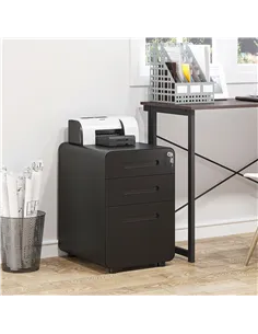Vinsetto Lockable File Cabinet with 3 Drawers, Vertical Office Drawer for A4, Letter, Legal Size, Anti-tilt Design, Pre-Assemble 2