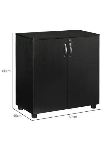 Vinsetto Two-Tier Locking Office Storage Cabinet - Black