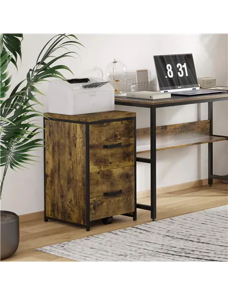 Vinsetto 2-Drawer file Cabinet, Industrial filing cabinets for Home, Hanging File Folders, Vertical Home Office Organizer for A4