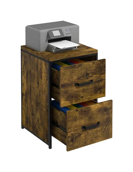 Vinsetto 2-Drawer file Cabinet, Industrial filing cabinets for Home, Hanging File Folders, Vertical Home Office Organizer for A4