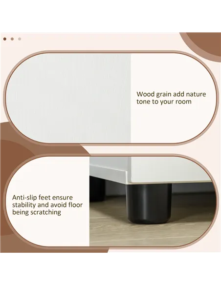 Vinsetto Two-Tier Locking Office Storage Cabinet - White