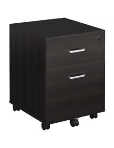 Vinsetto 2-Drawer Locking Office Filing Cabinet w/ 5 Wheels Rolling Storage Hanging A4 Cupboard Home Organisation Black Wood Gra