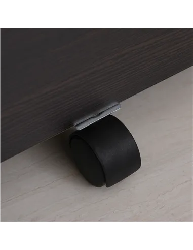 Vinsetto 2-Drawer Locking Office Filing Cabinet w/ 5 Wheels Rolling Storage Hanging A4 Cupboard Home Organisation Black Wood Gra