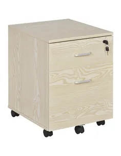 Vinsetto 2-Drawer Locking Office Filing Cabinet w/ 5 Wheels Rolling Storage Hanging A4 Cupboard Home Organisation, Oak Wood Grai