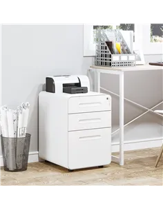 Vinsetto Lockable File Cabinet with 3 Drawers, Vertical Office Drawer for A4, Letter, Legal Size, Anti-tilt Design, Pre-Assemble 2