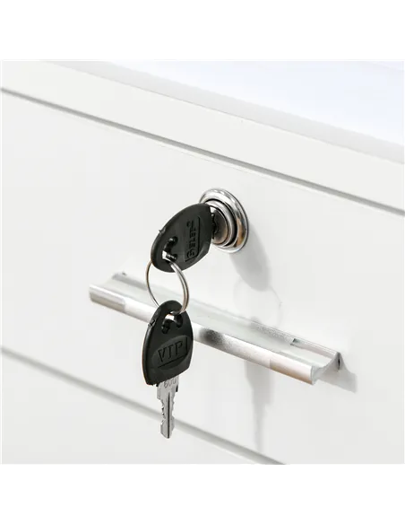 Vinsetto Lockable Two-Drawer Filing Cabinet, with Wheels - White