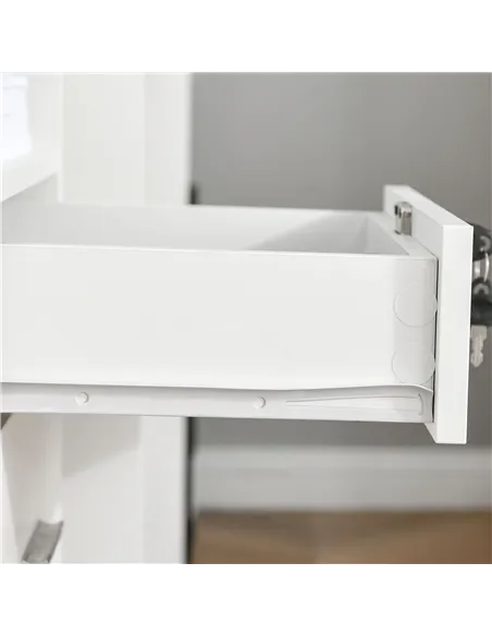 Vinsetto Lockable Two-Drawer Filing Cabinet, with Wheels - White