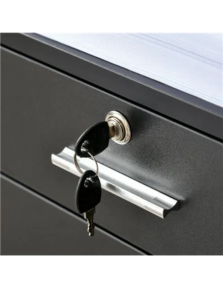 Vinsetto Lockable Two-Drawer Filing Cabinet, with Wheels - Black