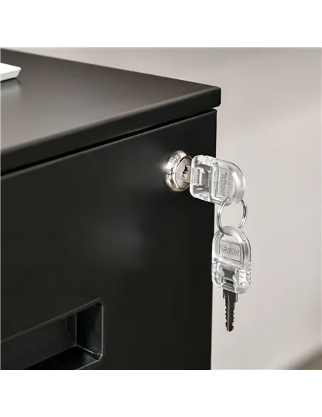 Vinsetto Metal Mobile File Cabinet with Wheels, Lockable 2 Drawer Filing Cabinet for A4, Legal, Letter, Compact Under Desk Stora