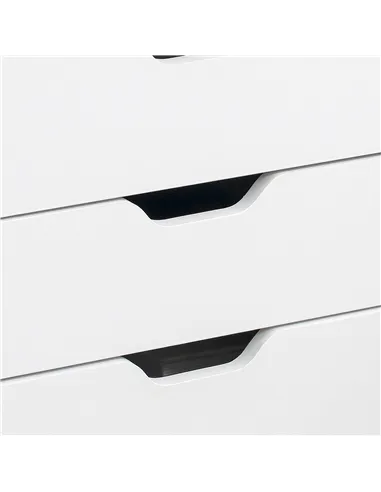 Vinsetto Seven-Drawer Filing Cabinet, with Wheels - White