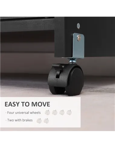 Vinsetto Printer Stand Mobile Printer Cabinet with Storage, Open Shelf, Drawer for Home Office, 60cm x 39cm x 80cm, Black