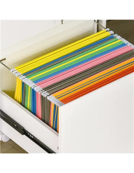 Vinsetto 2-Drawer Filing Cabinet with Lock, Mobile File Cabinet with Hanging Bars for Legal Size and Wheels, Home Office Study, 