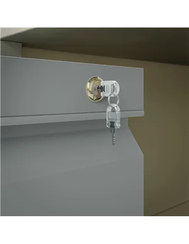 Vinsetto 3 Drawer Filling Cabinet, Mobile Metal File Cabinet with Anti-tilt Design for Letter, A4, Legal Size, Grey