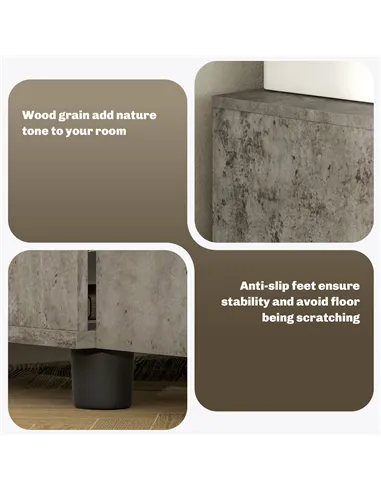 Vinsetto Two-Tier Locking Office Storage Cabinet - Grey