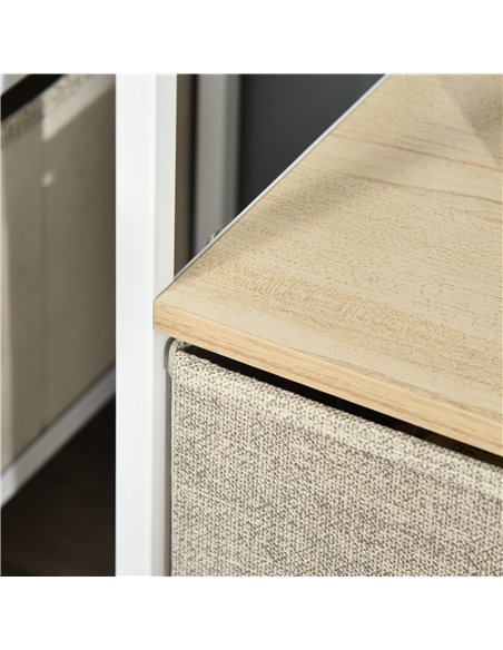 HOMCOM TV Stand Cabinet with 2 Foldable Drawers - Maple Colour