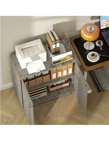 Vinsetto Two-Tier Locking Office Storage Cabinet - Grey