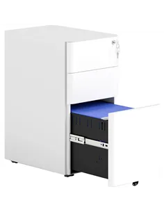 Vinsetto 3-Drawer Steel Filing Cabinet with Lock - White