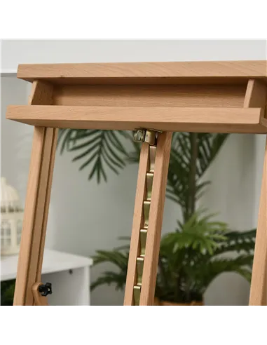Vinsetto Wooden Easel Stand H-Frame Artist Easel with 171-230cm Adjustable Height and 0-80° Working Angles Beech Wood Art Easel 