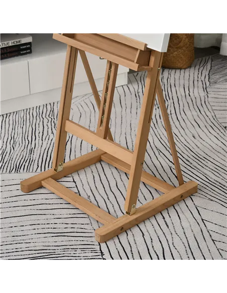 Vinsetto Wooden Easel Stand H-Frame Artist Easel with 171-230cm Adjustable Height and 0-80° Working Angles Beech Wood Art Easel 
