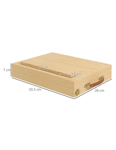 Vinsetto Wooden Table Easel Box with Storage Portable Folding Artist Easel, Natural