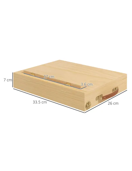 Vinsetto Wooden Table Easel Box with Storage Portable Folding Artist Easel, Natural
