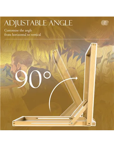 Vinsetto Desktop Table A2 Easel Craft Workstation, Adjustable Beechwood Table Top Easel, Portable Folding Artist Drawing & Sketc